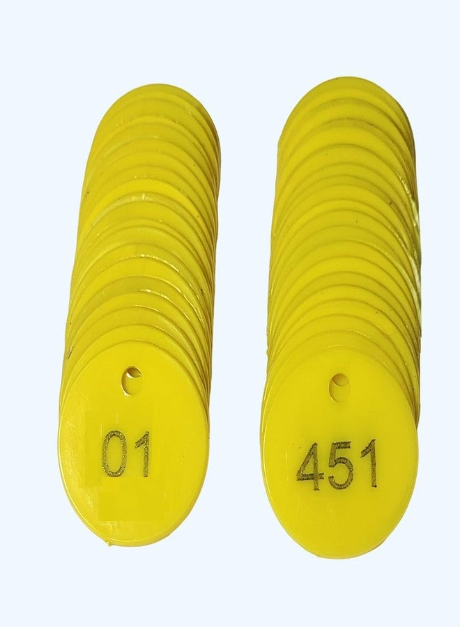 MOREL Yellow Embossed Plastic Round Shape Token Coin with Hole USE for Shop, Board Games, Stores, House, School.|1 to 500 Numerical Coins. - Image 1